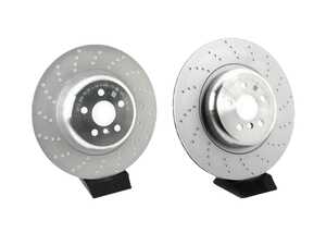 ES#5434803 - 34216878180KT - Rear M Performance Brake Rotor Set (370x24) - Performance braking option from the factory, dimpled (370x24). Bolted two-piece design. - Genuine BMW - BMW