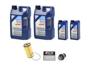 ES#5444813 - D3W12OSKT2 - Oil Service Kit - Premium - With Magnetic Drain Plug - Includes Liqui Moly Leichtlauf oil, Hengst filter, and magnetic drain plug - Assembled By ECS - Audi