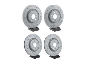 ES#5445487 - 4h0615601hdktKT1 - Front & Rear Cross Drilled Brake Rotors - Set - (345x30/330x22) - Zimmermann - Audi