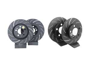 ES#5445588 - gd819KT - Front & Rear GD Sport Rotors - Set (280x280/232x9) - Upgrade to a slotted/dimpled rotor for improved braking - EBC - Volkswagen