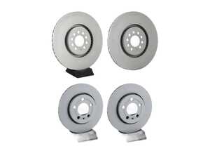 ES#5445781 - 8N0615301B-PKT - Front & Rear V5 Plain Brake Rotors - Set (334x32/256x22) - Precision manufactured and featuring a GeoSpec corrosion-resistant coating - ECS - Audi Volkswagen