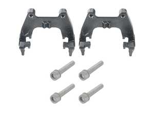 ES#5457722 - 5q0615425cqb7KT - Rear Caliper Carrier - Pair (Black) - Includes Caliper Carrier Bolts - Assembled By ECS - Audi Volkswagen