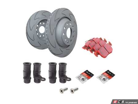 ES#5470161 - TA0SRBS3KT - Rear Brake Service Kit - Basic (272x10) - Includes BSD Blade Rotors & RedStuff Pads - Assembled By ECS - Audi Volkswagen