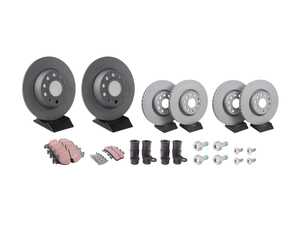 ES#5470181 - TA0S4FRBS2KT - Front & Rear Brake Service Kit (312x25/272x10) - Includes Zimmermann Rotors and EBC Ultimax Pads - Assembled By ECS - Volkswagen