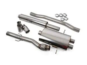 Resonated Cat-Back Exhaust System Polished 90mm Daytona Tailpipes - Resonated 
