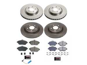 ES#4660744 - KOE8265 - Power Stop OE Stock Replacement Front & Rear Brake Kit (320mm/295mm) - A comprehensive daily-driver 4-wheel restoration package featuring mill-balanced smooth natural iron rotors, low-dust Z17 Evolution Plus ceramic pads, and an essential replacement front electronic wear sensor. - Power Stop - Mercedes Benz