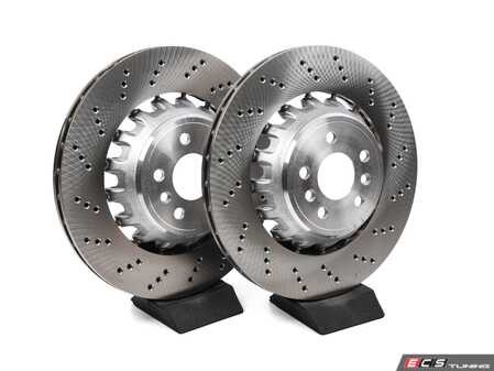ES#5411667 - F97X3MRRPKT - Rear Brake Rotors - Pair (370x24) - Featuring SHW Performance cross-drilled rotors - SHW Performance - BMW