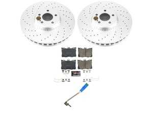 ES#5481048 - CRK9260 - Power Stop Z23 Evolution Sport Coated Front Brake Kit (360mm) - A premium front-axle restoration and upgrade package featuring genuine GEOMET 360 fully coated smooth 1-piece rotors, low-dust clean-ride ceramic pads, and an OEM-grade replacement electronic wear sensor. - Power Stop - Mercedes Benz