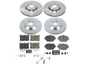 ES#5481040 - K9261 - Power Stop Z23 Evolution Sport Front & Rear Brake Kit (360mm/360mm) - A premium 4-wheel performance upgrade package featuring precision cross-drilled & slotted zinc-plated rotors, low-dust carbon-fiber ceramic pads, and a complete layout of replacement electronic wear sensors. - Power Stop - Mercedes Benz