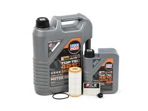 ES#4765787 - MK8ROS1KT - Liqui Moly Top Tec - Oil Service Kit (0W-30) - With Magnetic Drain Plug - Includes 0W-30 Liqui Moly oil, Hengst filter, and magnetic drain plug - Assembled By ECS - Audi Volkswagen