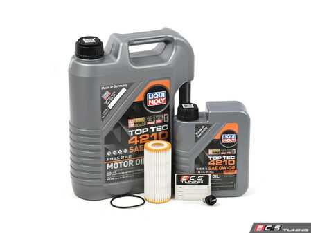 ES#4765787 - MK8ROS1KT - Liqui Moly Top Tec - Oil Service Kit (0W-30) - With Magnetic Drain Plug - Includes 0W-30 Liqui Moly oil, Hengst filter, and magnetic drain plug - Assembled By ECS - Audi Volkswagen