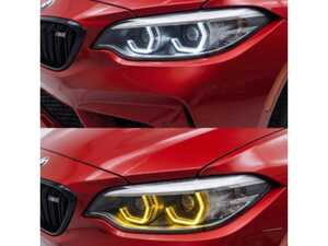 ES#4819078 - 055810LA10 - F87 F22/F23 LCI LED Headlight DRL Modules - Yellow - Upgrade your daytime running light modules and add the highly desired yellow DTM-style DRLs to your BMW's headlights! - Turner Motorsport - BMW