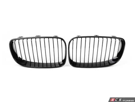 ES#4715749 - ATK-BM-0200-GB - Blackout Front Kidney Grille Set - Gloss Black - E82/E88 1-series & 1M - The perfect blackout grille option for your 1-Series! - AUTOTECKNIC - BMW
