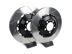 ES#4920984 - A1-291 - 2-Piece Floating Front Brake Rotors - Pair (408x36mm) - 2-Piece Slotted Rotors, simply replace the cast iron rotor when needed - Girodisc - Porsche