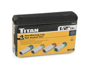 ES#4352824 - TIT21095 - Titan 4-Piece Non-Marring Lug Nut Socket Set - Non-Marring core and sleeve prevents damage to wheels and lug nuts - Titan - Audi BMW Volkswagen Mercedes Benz MINI Porsche