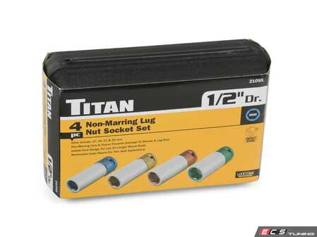 ES#4352824 - TIT21095 - Titan 4-Piece Non-Marring Lug Nut Socket Set - Non-Marring core and sleeve prevents damage to wheels and lug nuts - Titan - Audi BMW Volkswagen Mercedes Benz MINI Porsche