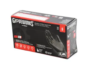 GlovePlus Black Nitrile Gloves - Box of 100 - Small