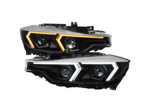 ES#5481731 - LHP-F3012JM-S-SQ - Projector Headlights W/ Switchback Sequential LED Turn Signal (Black Housing / Clear Lens) - Give your Euro the modern facelift it deserves. - Spec-D Tuning - BMW