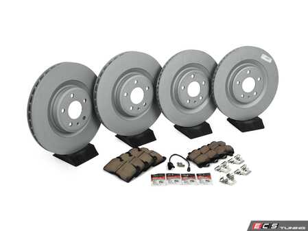 ES#2762527 - 4H0615601HKT4 - Front & Rear Brake Service Kit - Featuring Zimmerman rotors and Akebono Euro Ceramic pads - Assembled By ECS - Audi