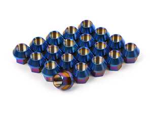 ES#4715346 - BMS-ETLN20 - BMS Elite Titanium Lug Nuts - M14x1.25 - Cone Seat - Set Of 20 - The BMS Elite titanium lug nuts are up to 50% lighter than equivalent OEM steel lugs, have a high tensile strength, and do not succumb to heat degradation, rust, or corrosion. - Burger Motorsports - BMW MINI