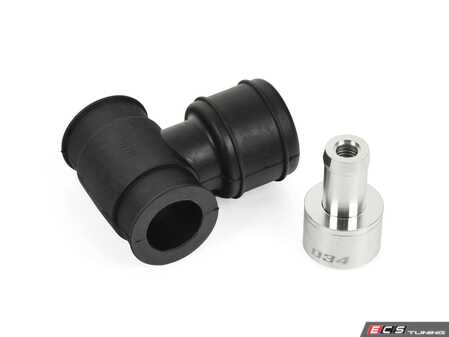 ES#5482584 - 06a103247KT7 - Lower PCV Bleeder Valve Upgrade Kit - Eliminate dangerous boost leaks and permanently fix your engine's most vulnerable vacuum path with this billet check valve and T-housing bundle. - Assembled By ECS - Audi Volkswagen