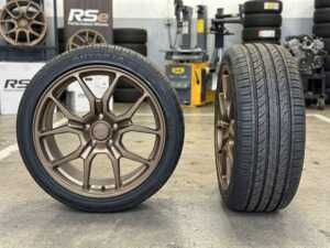 ES#5491939 - 88.105.17NBRSW2 - 18" Neuspeed RSe10R Ready-To-Roll Wheel & Tire Package for MK7 Jetta (225/45R18) - Square 18"x8.5" ET45 5x112 57.10CB - Bronze - Satin - With Professionally Mounted & Balanced ADVANTA HPZ-02 All-Season Tires (225/45R18). Specifically created for your MK7 Jetta. - Neuspeed - Volkswagen