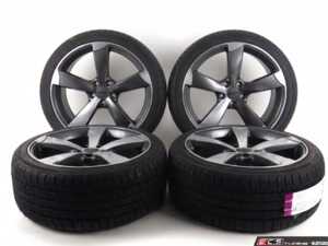 ES#5492124 - 628-9AV25535B8S4 - 19" Alzor Style 628 "Ready-To-Roll" Wheel & Tire Package for B8/B8.5 S4 - w/ Advanta HPZ-02 Tires - 19x8.5 ET35 5x112 - Gloss Gun Metal - With Professionally Mounted & Balanced Advanta HPZ-02 Tires (255/35R19) - Alzor - Audi