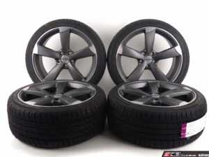 ES#5492171 - 62814AV25535B8S4 - 19" Alzor Style 628 "Ready-To-Roll" Wheel & Tire Package for B8/B8.5 S4 - w/ Advanta HPZ-02 Tires - 19x8.5 ET35 5x112 - Matte Gun Metal - With Professionally Mounted & Balanced Advanta HPZ-02 Tires (255/35R19) - Alzor - Audi