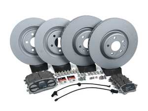 ES#5434821 - 4M0615301A1KT - Front & Rear Brake Service Kit - Featuring Zimmermann rotors and Brembo Ceramic Brake Pads - Includes stainless set screws, brake wear sensors, and silicone brake lubricant. - Assembled By ECS - Audi