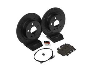 ES#5456992 - 34216799367KT3 - Performance Rear Brake Service Kit - Featuring ECS V5 drilled & slotted rotors and ECS EP24 "Enthusiast Performance" pads. - Assembled By ECS - BMW MINI
