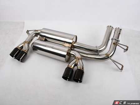 ES#5491214 - MRABEBE46M30EBCs - E46 M3 Megan Axle Back Exhaust *Scratch And Dent* - 2.5" Stainless exhaust with quad 3" Black Chrome Tips - Scratch & Dent - BMW