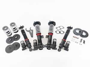 ES#5492679 - 057807LA01KT - ECS Performance 2-Way Adjustable Coilover System - E36 - With Installation Kit - Track-ready performance and flexibility for your E36! Featuring nitrogen-filled external reservoirs and independently adjustable compression and rebound damping. Includes all hardware needed for installation. - ECS - BMW