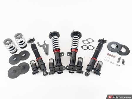ES#5492679 - 057807LA01KT - ECS Performance 2-Way Adjustable Coilover System - E36 - With Installation Kit - Track-ready performance and flexibility for your E36! Featuring nitrogen-filled external reservoirs and independently adjustable compression and rebound damping. Includes all hardware needed for installation. - ECS - BMW