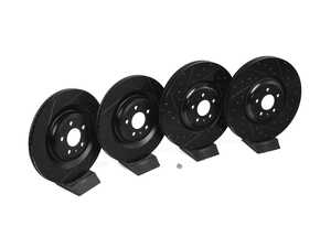 ES#5483144 - 4h0615601p1KT - Front & Rear V5 Dimpled & Slotted Brake Rotors - Set (380x36/356x22) - Precision manufactured for consistent stopping power during high-performance driving. Featuring a matte black zinc coating for corrosion protection. - ECS - Audi