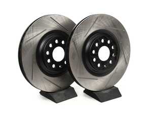 ES#4043218 - EMD-34030-PR - Front Slotted Brake Rotors - Pair (340x30) - Upgrade your looks and performance with a set of slotted rotors! - Emmanuele Design - Audi Volkswagen