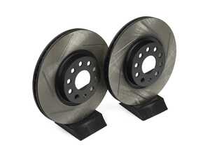 ES#4043213 - EMD-31225-PR - Front Slotted Brake Rotors - Pair (312x25) - Upgrade your looks and performance with a set of slotted rotors! - Emmanuele Design - Audi Volkswagen