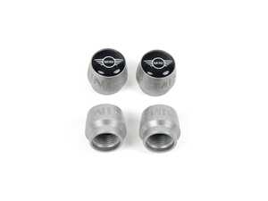 ES#4788133 - 36115A96C09 - Valve Caps - New MINI Logo Silver Embossed  - Get the MINI Wings and replace those black caps ; New Version updated logo - Genuine MINI - MINI