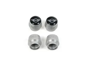 Valve Caps - New MINI Logo Silver Embossed 