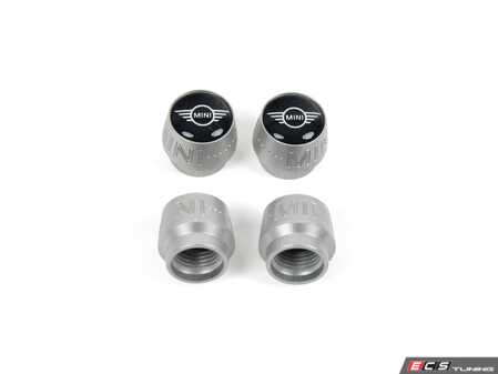 ES#4788133 - 36115A96C09 - Valve Caps - New MINI Logo Silver Embossed  - Get the MINI Wings and replace those black caps ; New Version updated logo - Genuine MINI - MINI