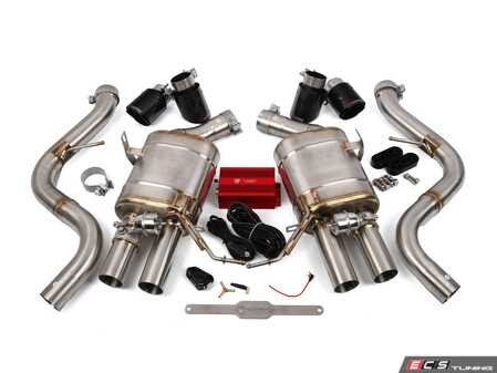 ES#4508703 - E9X.M3.V2.AXL.RC - Valved Stainless Axle-Back Exhaust System - 3.5" 1x1 Carbon Tips - Upgrade the exhaust sound of your BMW - T304 Stainless Steel with Vacuum-Operated Valves - Valvetronic Designs - BMW