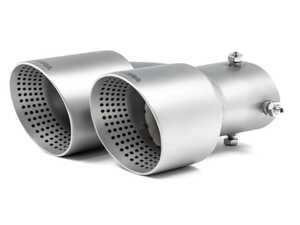 ES#5495480 - TR-BGETMS - Cerakote Brushed Silver Exhaust Tip Set - Transform the rear end of your BMW with the Trevora Cerakote Brushed Silver Exhaust Tip Set. - Trevora - BMW