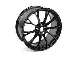 ES#4874011 - 5H0601025AJAX1 - 19" Warmenau Forged Wheel - Gloss Black (19x8 ET50) - Priced Each - Factory OEM Genuine Volkswagen R 19" "Warmenau" forged aluminum wheel finished in full gloss black (color code AX1). - Genuine Volkswagen Audi - Volkswagen