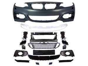 ES#4045686 - F22MTFT-FOG - M Sport Front Bumper Retrofit Kit With Fog Lights  - Add the more aggressive front bumper from the M Sport package - ECS - BMW