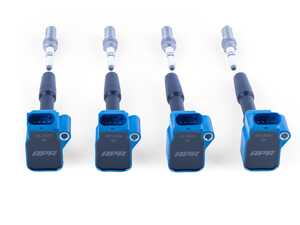 ES#5504725 - KT100026 - APR Ignition Coil & Spark Plug Kit (2.0T EA888.3, EA888.4 4-cylinder Engines) - Blue - Designed to be a direct plug-and-play upgrade to factory spark plugs and coils, providing greater energy output, ensuring a stronger and more consistent spark! - APR - Audi Volkswagen