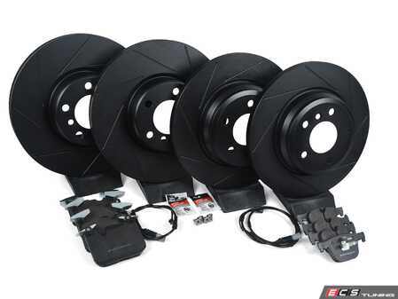 ES#4745196 - 34106797602sKT - Front And Rear Performance Brake Service Kit - Upgrade Your F30's Braking Capabilities with ECS V5 Rotors and ECS EP24 Enthusiast Performance pads! - Assembled By ECS - BMW
