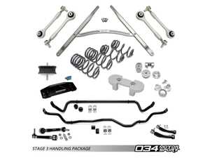 ES#5504909 - 034-4ZZ-0017-DSO - Stage 3 Handling Package (B9 / B9.5 Audi A4 & Allroad) - This complete system features fully adjustable front control arms, a comprehensive drivetrain lockdown, subframe inserts, and chassis stiffening to drastically improve precision and cornering limits. - 034Motorsport - Audi