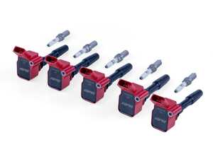 ES#5504921 - KT100028 - APR Ignition Coil & Spark Plug Kit (2.5T EA855.2 5-cylinder Engines) - Red - Designed to be a direct plug-and-play upgrade to factory coils, providing greater energy output, ensuring a stronger and more consistent spark! - APR - Audi
