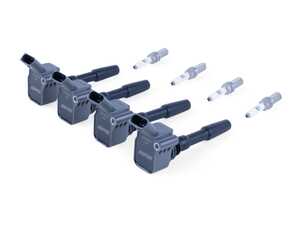 ES#5504926 - KT100027 - APR Ignition Coil & Spark Plug Kit (2.0T EA888.3, EA888.4 4-cylinder Engines) - Grey - Designed to be a direct plug-and-play upgrade to factory coils, providing greater energy output, ensuring a stronger and more consistent spark! - APR - Audi Volkswagen