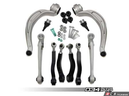 ES#4159575 - 034-401-1054 - Camber Correcting Density Line Control Arm Kit - Front - Includes lower control arms, upper adjustable control arms, M14 ball joints and all necessary hardware. - 034Motorsport - Audi