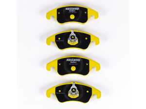ES#5505110 - 034-302-0031 - Dynamic+ StreetSport Front Brake Pads - A semi-metallic, performance-oriented front brake pad designed for street and light track use, providing exceptional modulation, initial bite, and fade resistance without the harsh NVH of dedicated track pads. - 034Motorsport - Audi